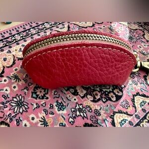 Portland Leather red coin purse- keychain